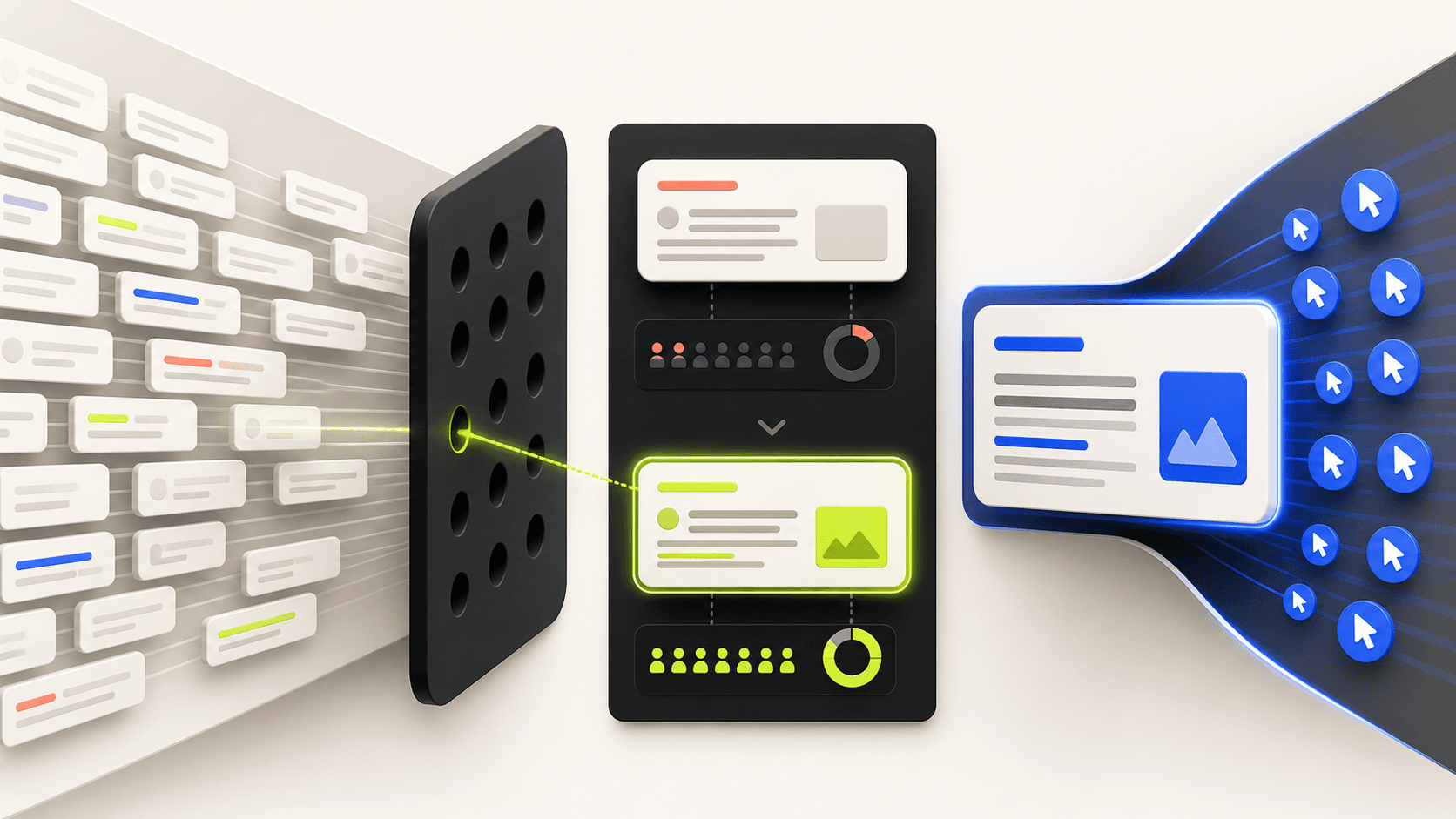 Search impressions passing through analysis into a stronger click-through path