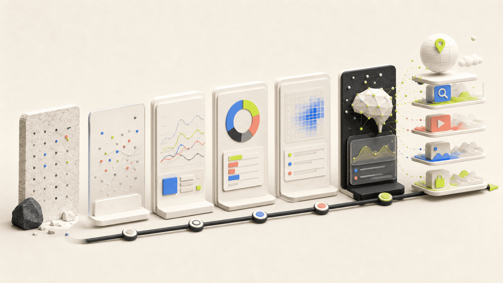 Search performance information moving through a modern reporting workflow